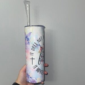 🔴SOLD🔴Floral Faith Tumbler with Straw